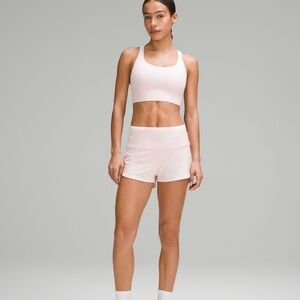 Lululemon 2.5 inch high rise speed up short color strawberry milkshake size 6